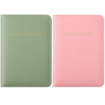 Frienda 2 Pcs Passport Holder Covers Waterproof Leather