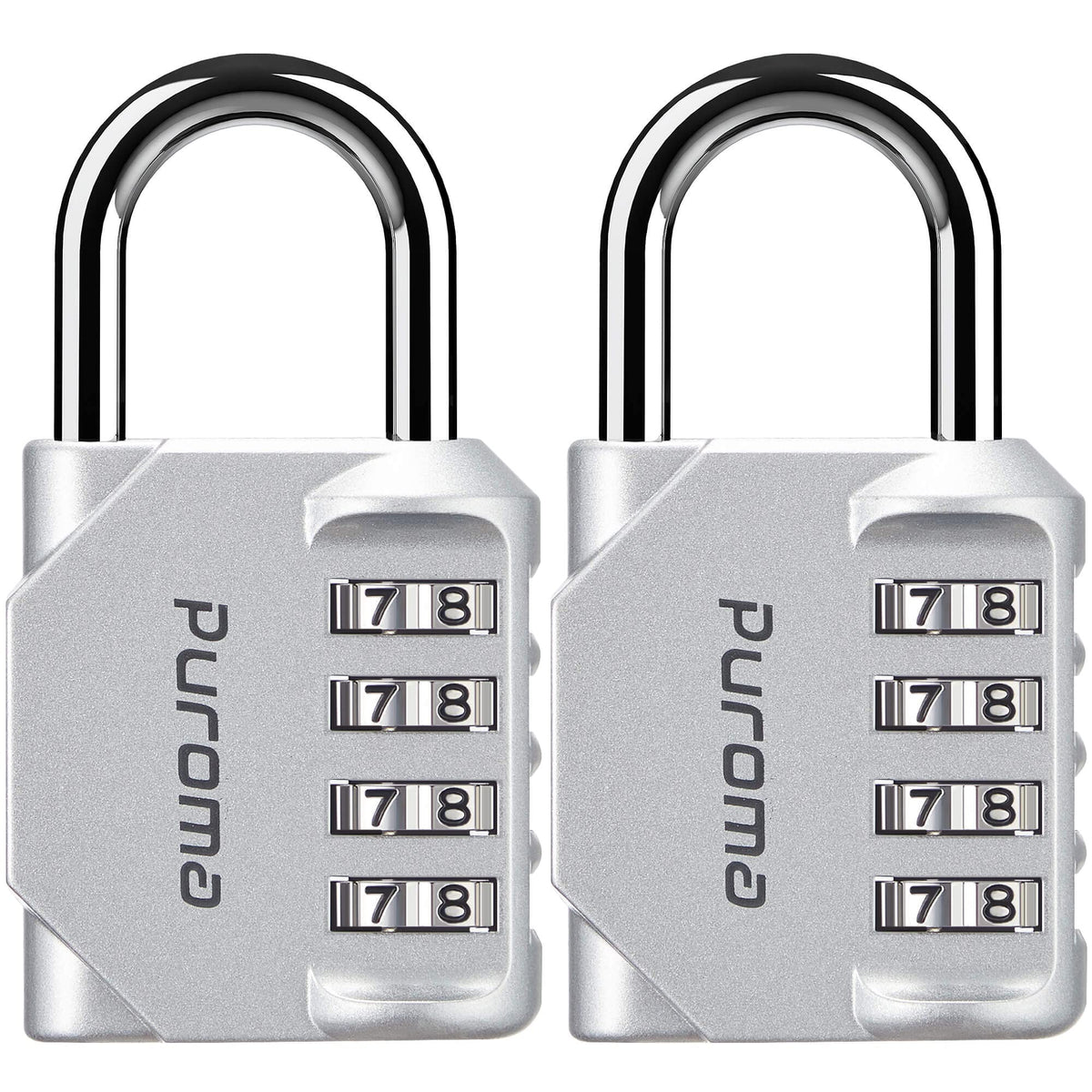 Puroma 2 Pack Combination Lock Locker 4 Digits Combo Padlock Gym Pink