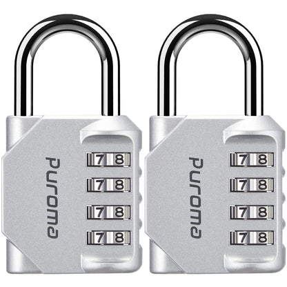 Puroma 2 Pack Combination Lock Locker 4 Digits Combo Padlock Gym Pink