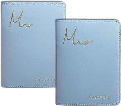 Mr&Mrs Gifts Matching Passport Covers for Mr and Mrs Honeymoon Essentials
