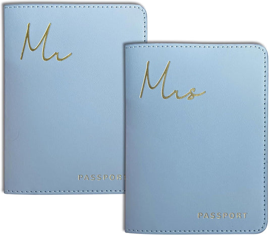 Mr&Mrs Gifts Matching Passport Covers for Mr and Mrs Honeymoon Essentials
