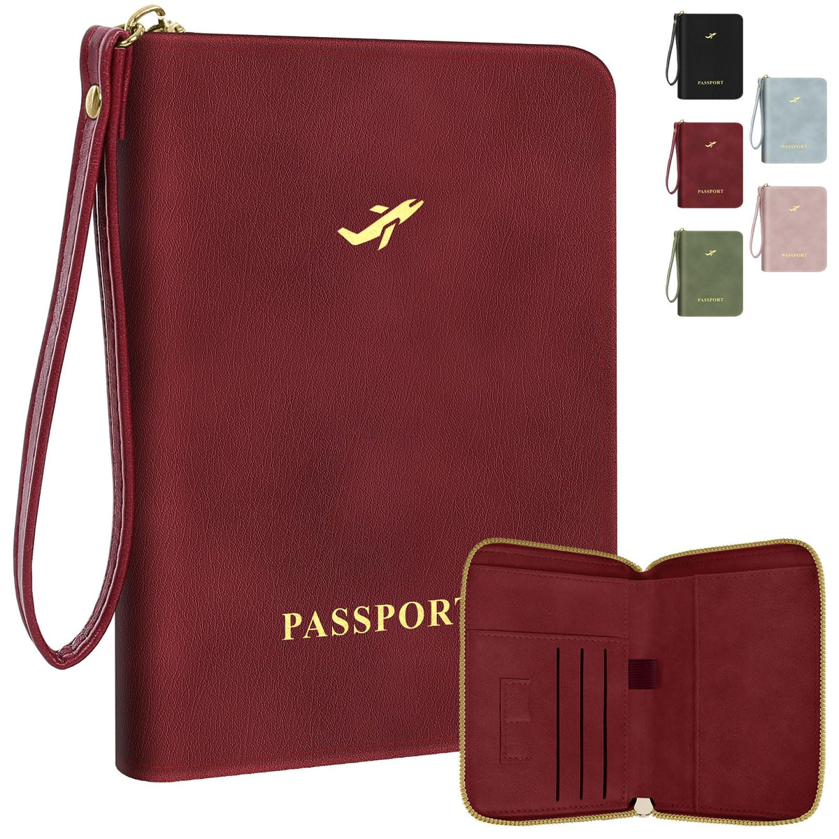 KONVINIT Black Passport Holder For Travel, Passport Cover For Women & Men