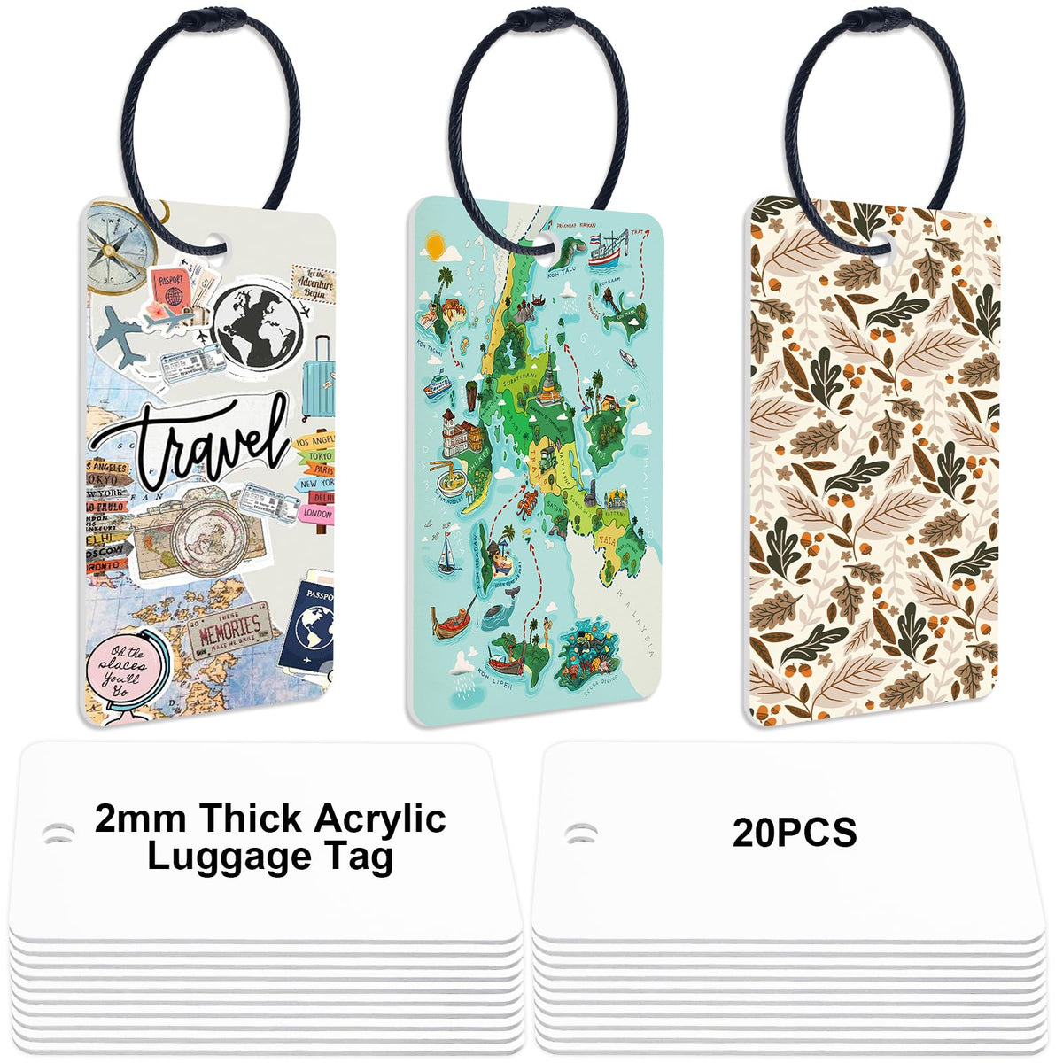 20pcs Sublimation Luggage tag Blanks（0.36MM）