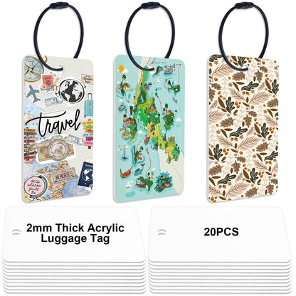 20pcs Sublimation Luggage tag Blanks（0.36MM）