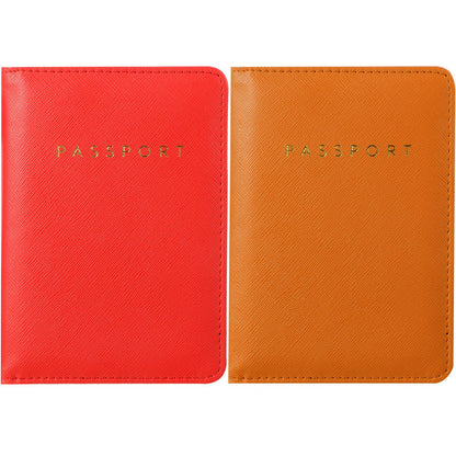 Frienda 2 Pcs Passport Holder Covers Waterproof Leather