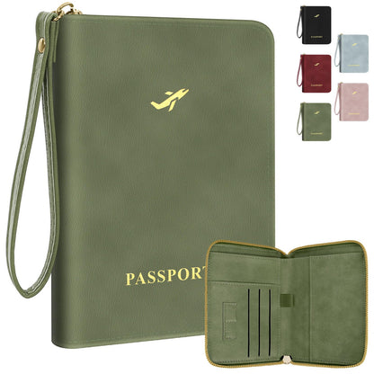 KONVINIT Black Passport Holder For Travel, Passport Cover For Women & Men