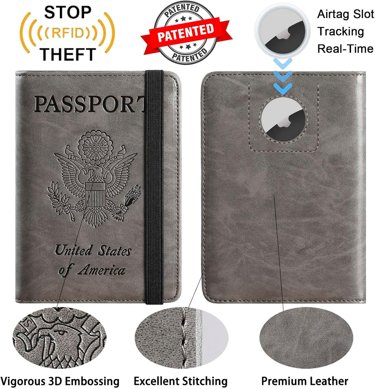 Airtag Passport Holder, Travel Essentials, Passport Cover, RFID Wallet