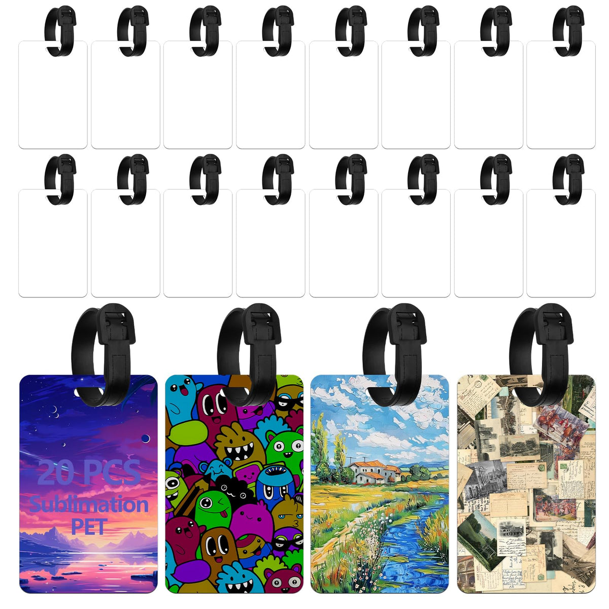 20pcs Sublimation Luggage tag Blanks（0.36MM）