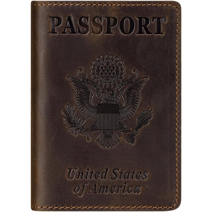 BIAOTIE Premium Leather Passport Holder Covers, Rfid Travel Wallet Passport Document Holder, Travel Essentials Wallet Cover Case for Men and Women (Black)