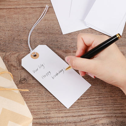 100pcs Price Tags with String Attached White Hang Paper Tags