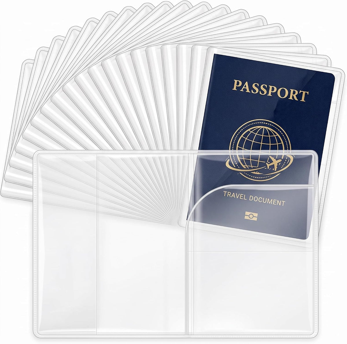 Tinlade 20 Pcs Clear Passport Covers Bulk