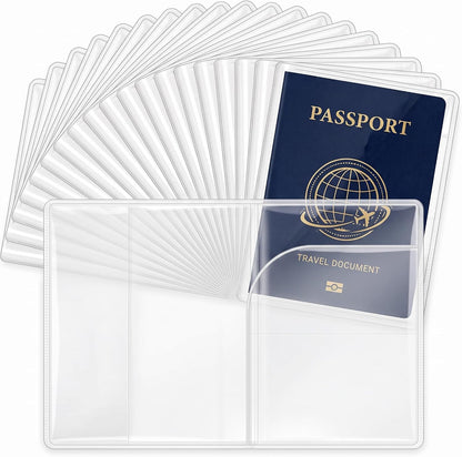 Tinlade 20 Pcs Clear Passport Covers Bulk