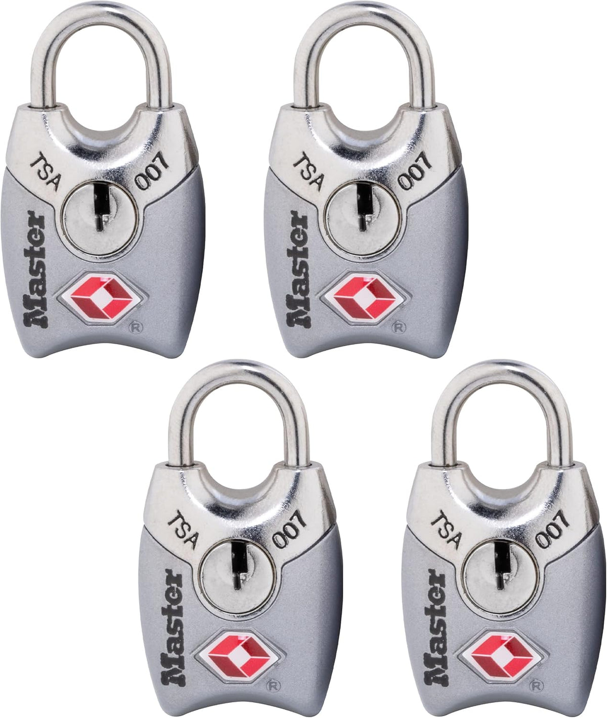 Master Lock 4689Q TSA Approved Luggage Lock, 4 Pack, Colors May Vary