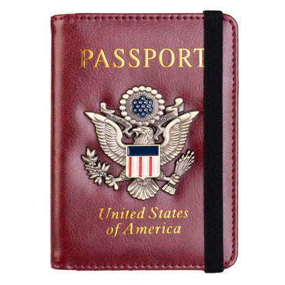 TOURSUIT RFID Blocking Passport Holder, Leather Travel Wallet, Dark Blue