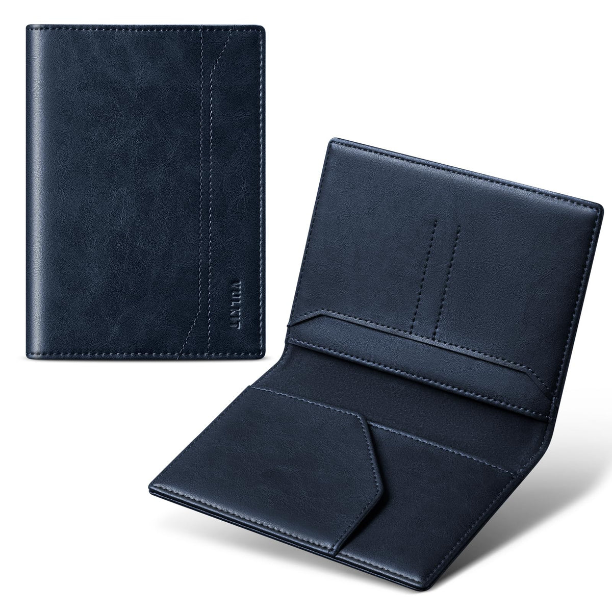 VULKIT Passport Holder for Travel, Rfid Blocking Passport Cover, Slim Travel Wallet for Men & Women, Charcoal Black