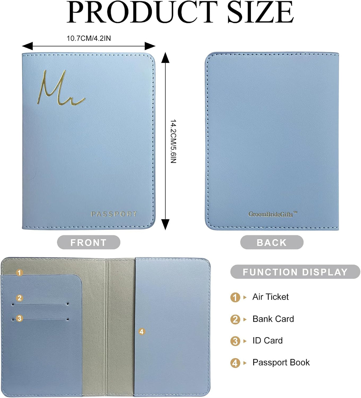 Mr&Mrs Gifts Matching Passport Covers for Mr and Mrs Honeymoon Essentials