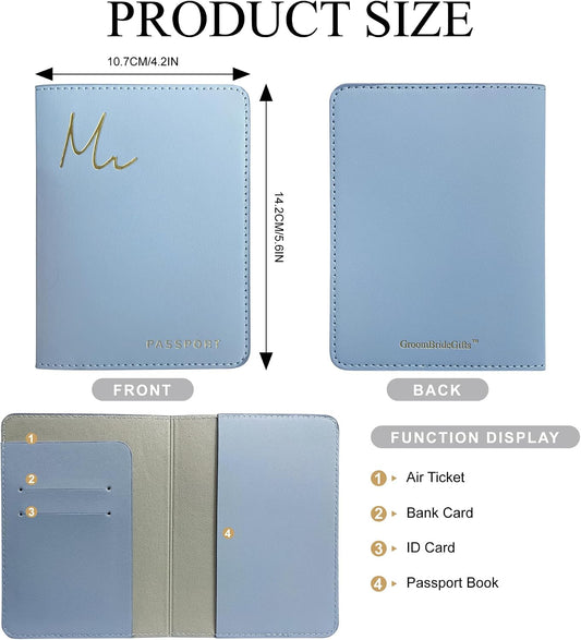 Mr&Mrs Gifts Matching Passport Covers for Mr and Mrs Honeymoon Essentials