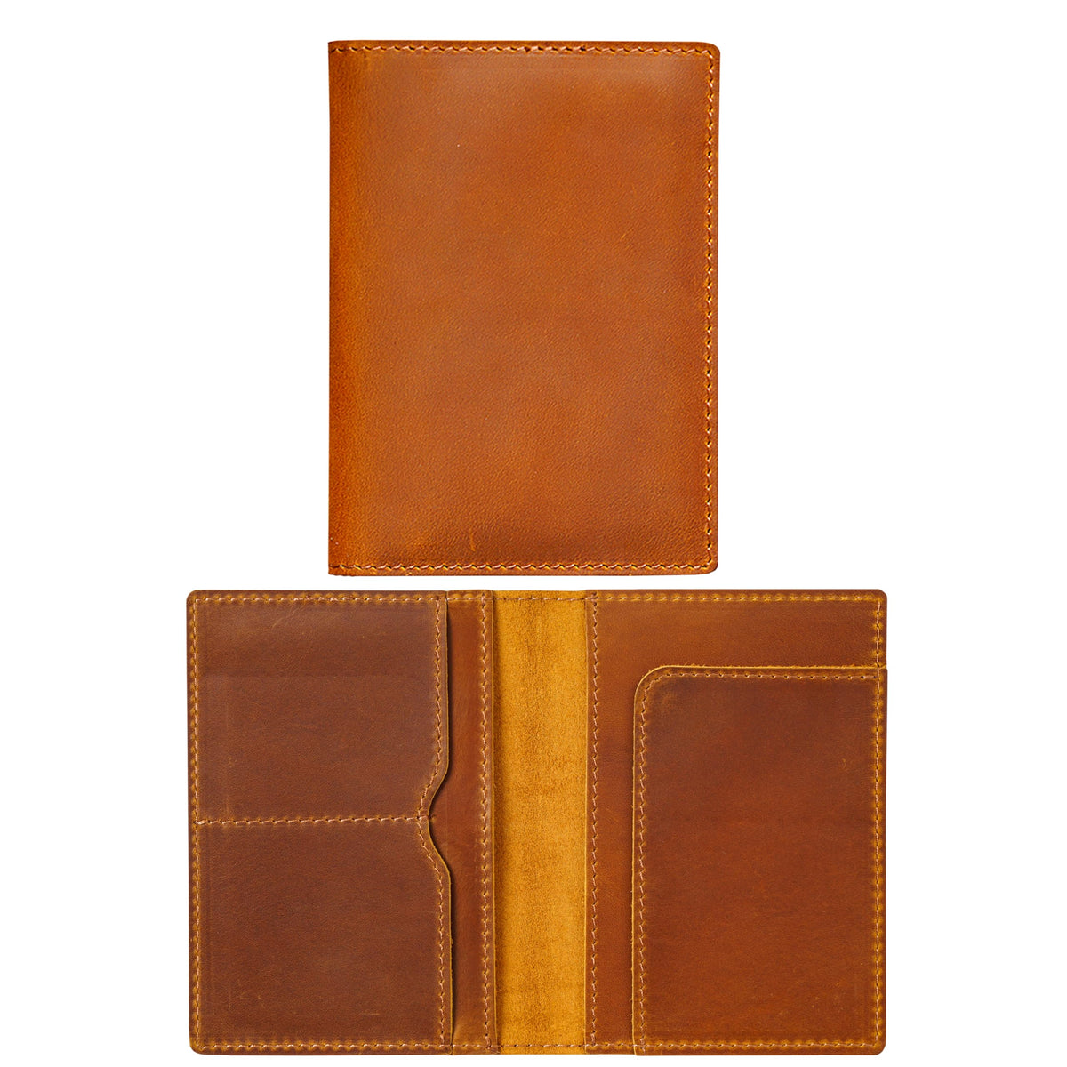 HIFA Leather Passport Holder, Handmade Passport Cover with Card and Ticket Slot - Genuine Leather, Elegant Design, Easy Access - Passport Case, Passport Wallet, Passport Holder