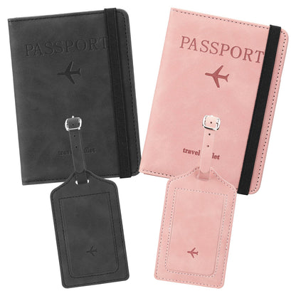 RNIEGA 2 Set Passport Covers Holder for Travel Leather Rfid Passport Wallets Holder for Mr and Mrs
