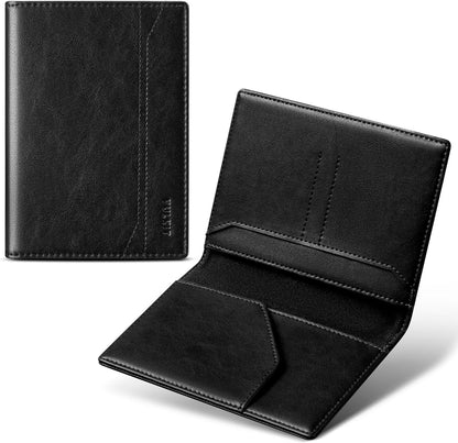 VULKIT Passport Holder for Travel, Rfid Blocking Passport Cover, Slim Travel Wallet for Men & Women, Charcoal Black