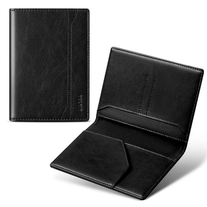 VULKIT Passport Holder for Travel, Rfid Blocking Passport Cover, Slim Travel Wallet for Men & Women, Charcoal Black
