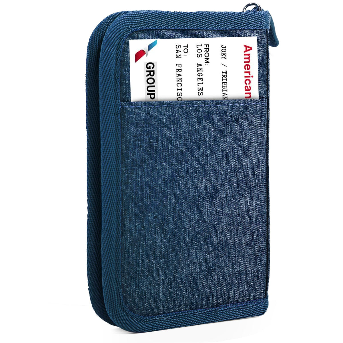 Passport Holder Family RFID Travel Document Organizer for Women Waterproof Passport Wallet Men Portable Case for Cards, Boarding Pass, ID, Money, Tickets with Zipper