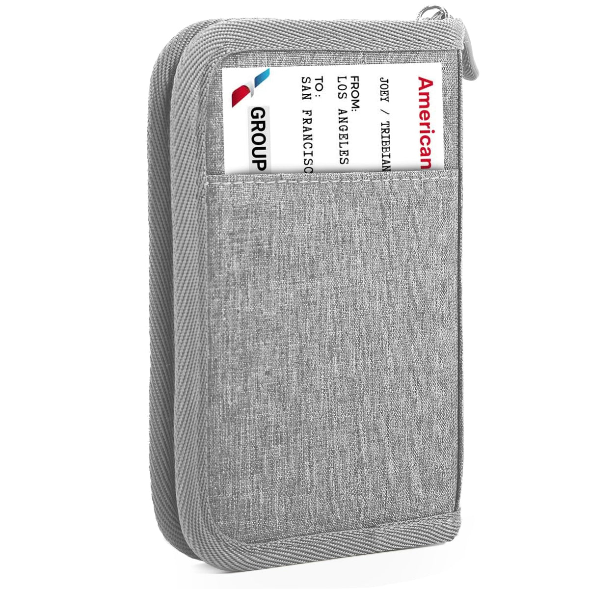 Passport Holder Family RFID Travel Document Organizer for Women Waterproof Passport Wallet Men Portable Case for Cards, Boarding Pass, ID, Money, Tickets with Zipper