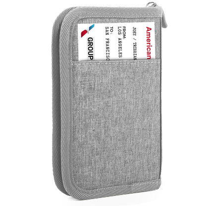 Passport Holder Family RFID Travel Document Organizer for Women Waterproof Passport Wallet Men Portable Case for Cards, Boarding Pass, ID, Money, Tickets with Zipper