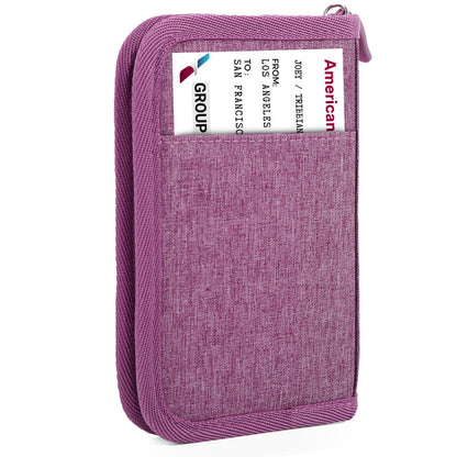 Passport Holder Family RFID Travel Document Organizer for Women Waterproof Passport Wallet Men Portable Case for Cards, Boarding Pass, ID, Money, Tickets with Zipper