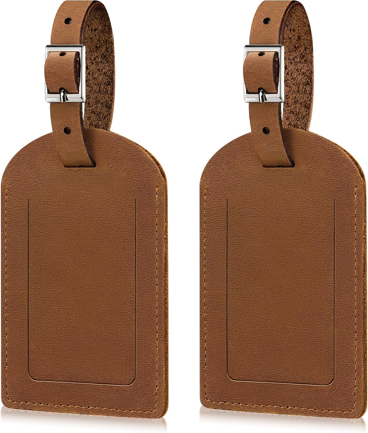 Airkit 2 Pack Genuine Leather Luggage Tags, TSA Approved Suitcase Tags