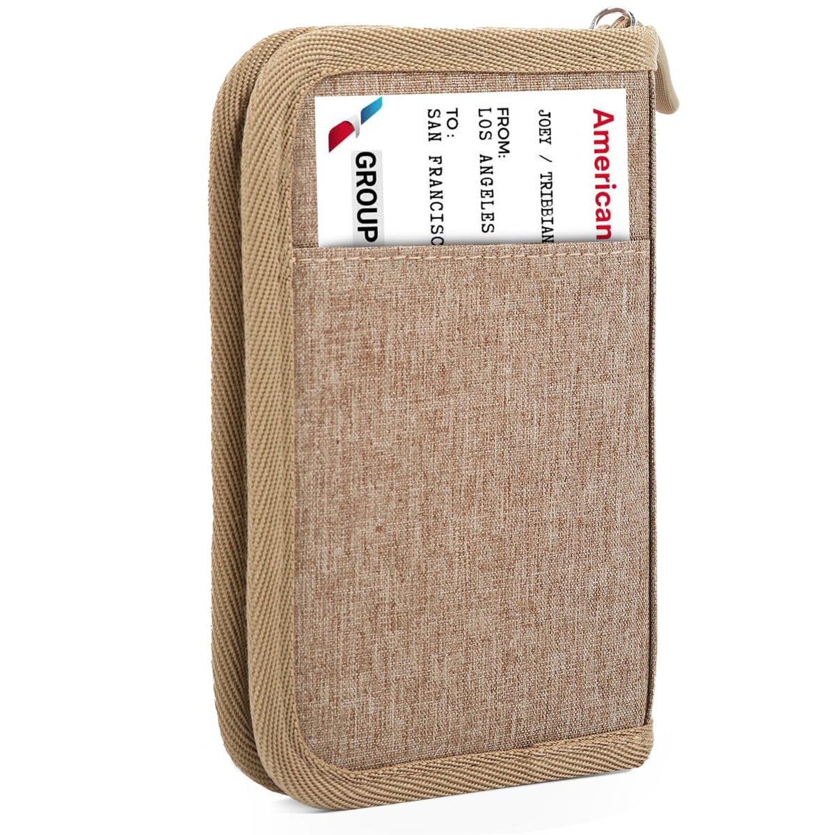 Passport Holder Family RFID Travel Document Organizer for Women Waterproof Passport Wallet Men Portable Case for Cards, Boarding Pass, ID, Money, Tickets with Zipper