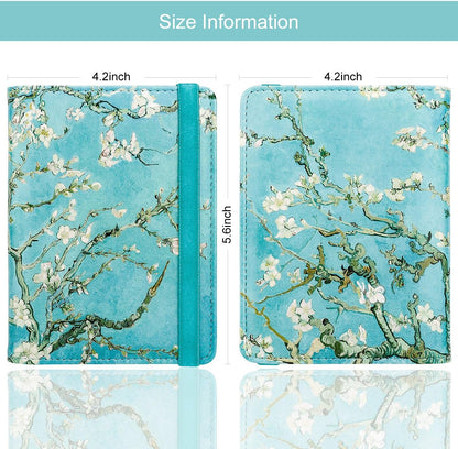 WALNEW Passport Holder for Travel, RFID Passport Cover Wallet for Women Men, PU Leather Passport Book Card Holder Case with Pen, Travelling Essentials for Flying
