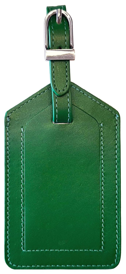 Emerald Green Genuine Top Grain Leather Luggage Tag