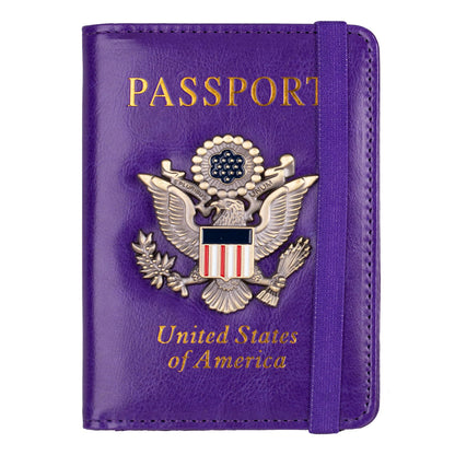 TOURSUIT RFID Blocking Passport Holder, Leather Travel Wallet, Dark Blue