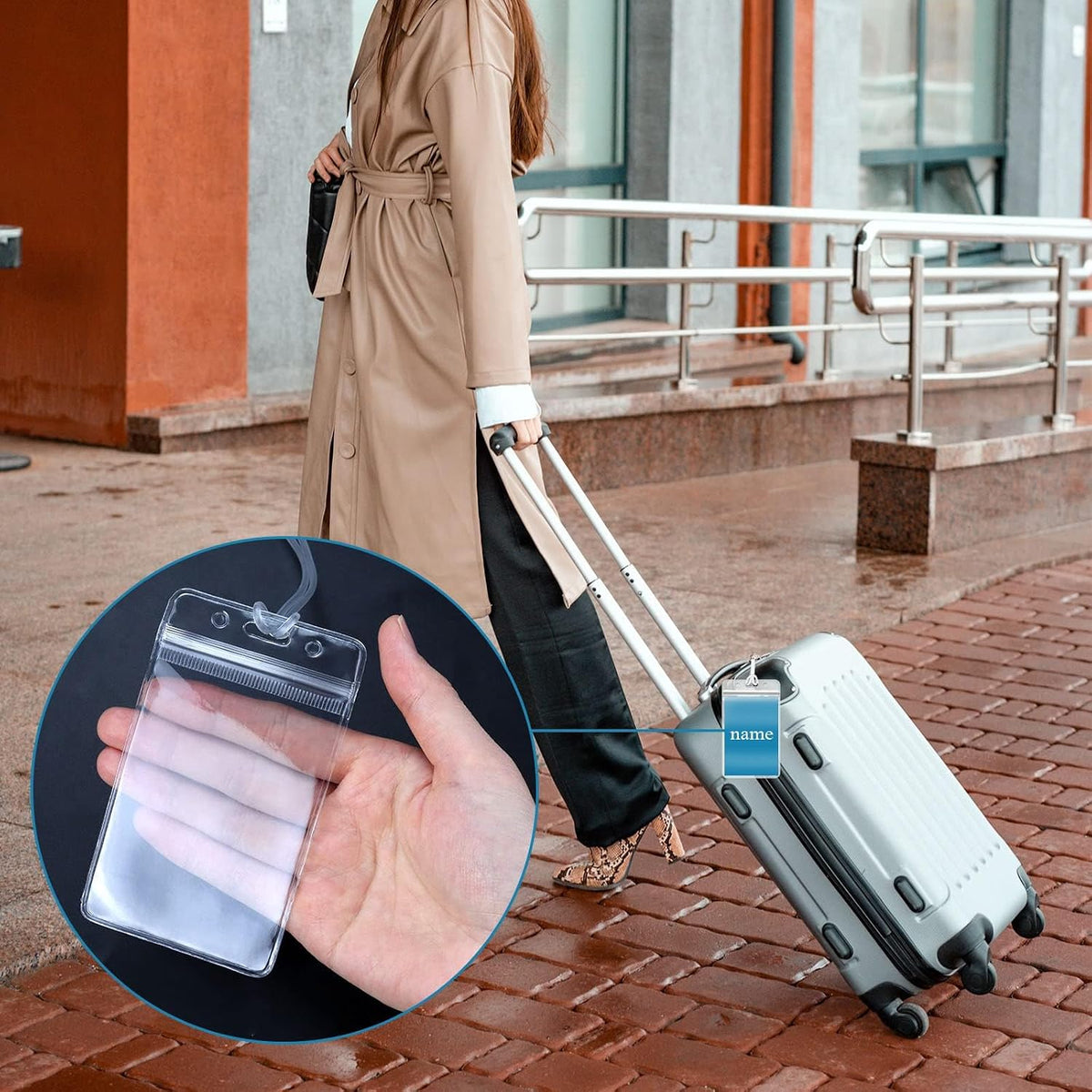 50 Pack Clear Plastic Luggage Tags and ID Card Holders
