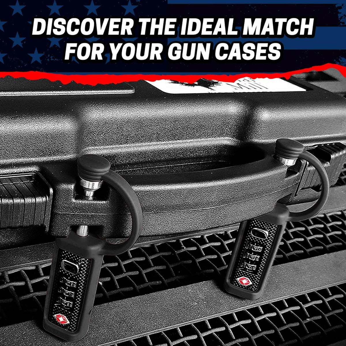 Cut-Resistant Gun Case Lock, TSA Approved Anti-Theft Single Shaft Padlock