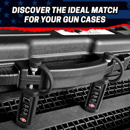 Cut-Resistant Gun Case Lock, TSA Approved Anti-Theft Single Shaft Padlock