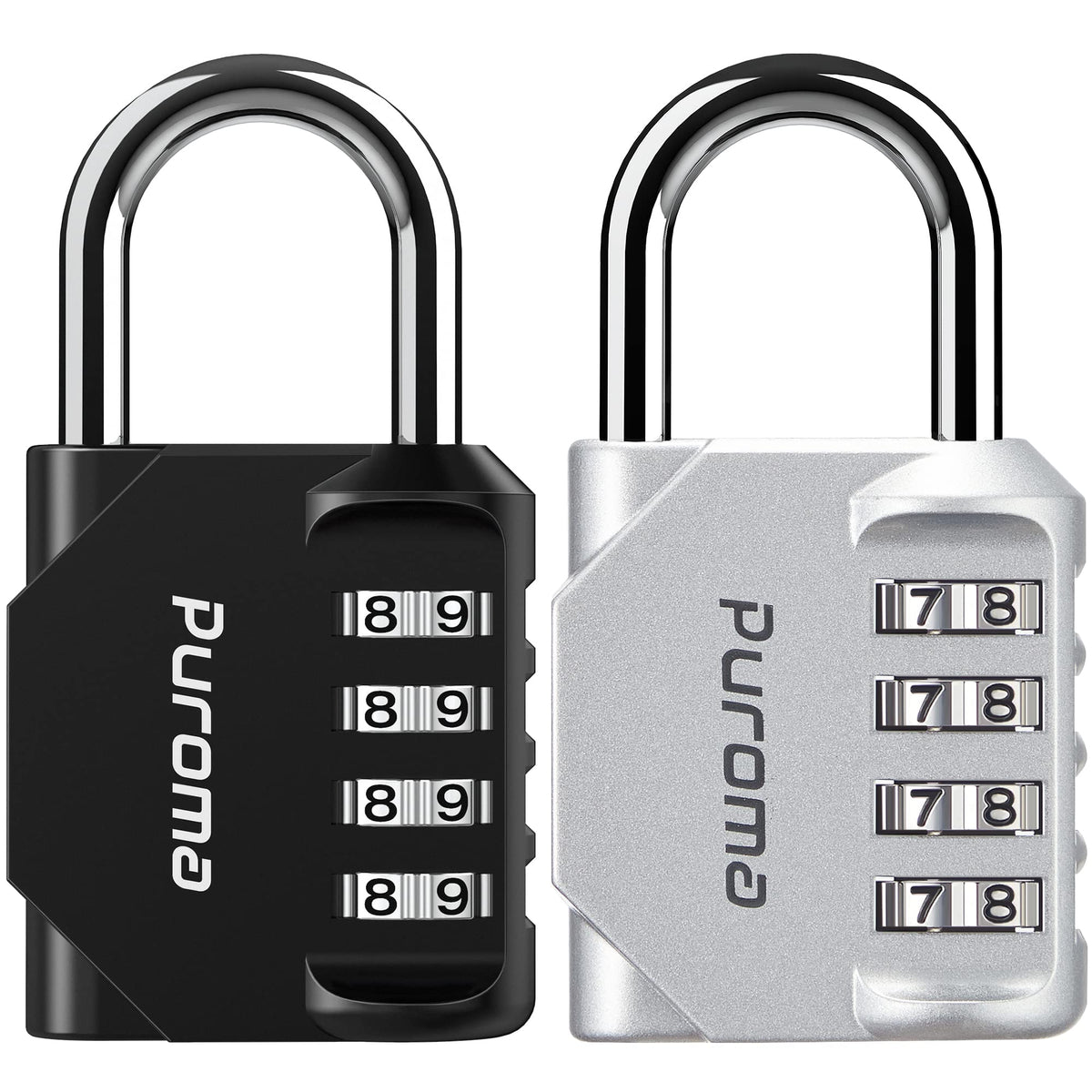 Puroma 2 Pack Combination Lock Locker 4 Digits Combo Padlock Gym Pink