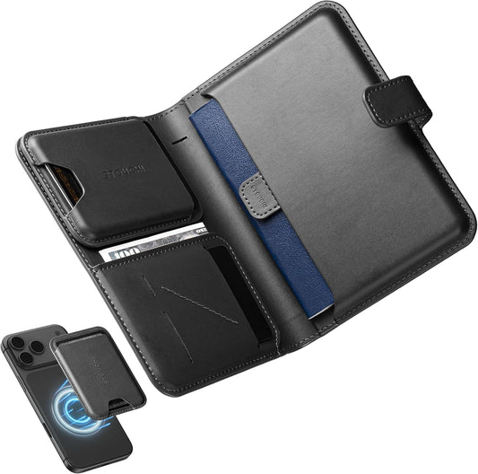 Stouchi AirTag Passport Holder with Pull Strap, RFID Blocking Magnetic Case