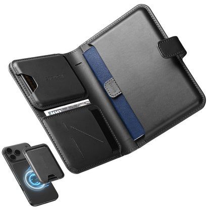 Stouchi AirTag Passport Holder with Pull Strap, RFID Blocking Magnetic Case
