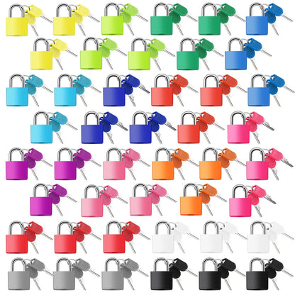 Photect Suitcase Keyed Padlocks Small Metal Luggage, Bright Colors, 15 Pcs