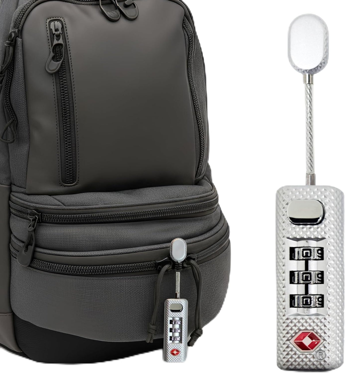 TSA Approved 3 Digit Combination Lock for Luggage, Travel Gun Case, Silver