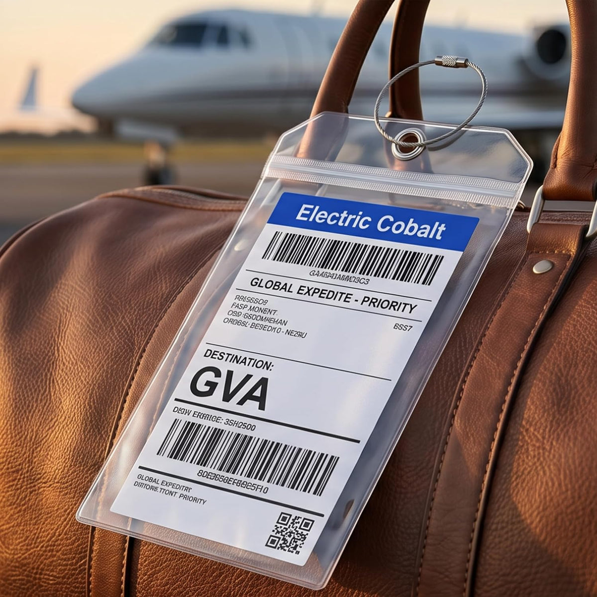 5 Pack Cruise Luggage Tag Holders, Clear PVC, 10.3" x 6", Heavy Duty with Steel Cable Loops, Waterproof