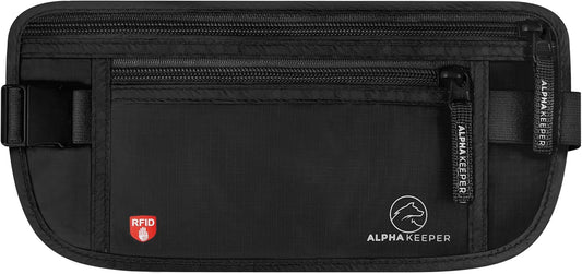 Alpha Keeper Money Belt for Travel Men Women Hidden RFID Passport Holder