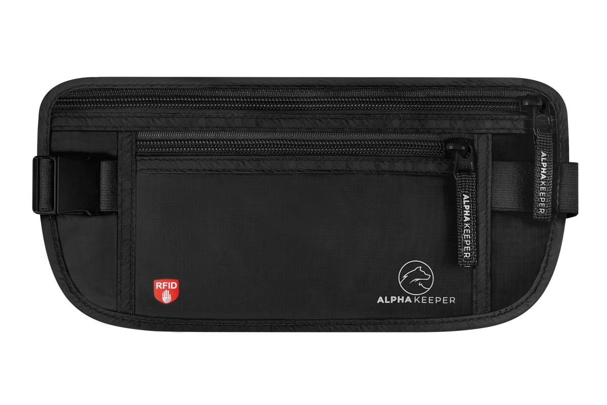 Alpha Keeper Money Belt for Travel Men Women Hidden RFID Passport Holder