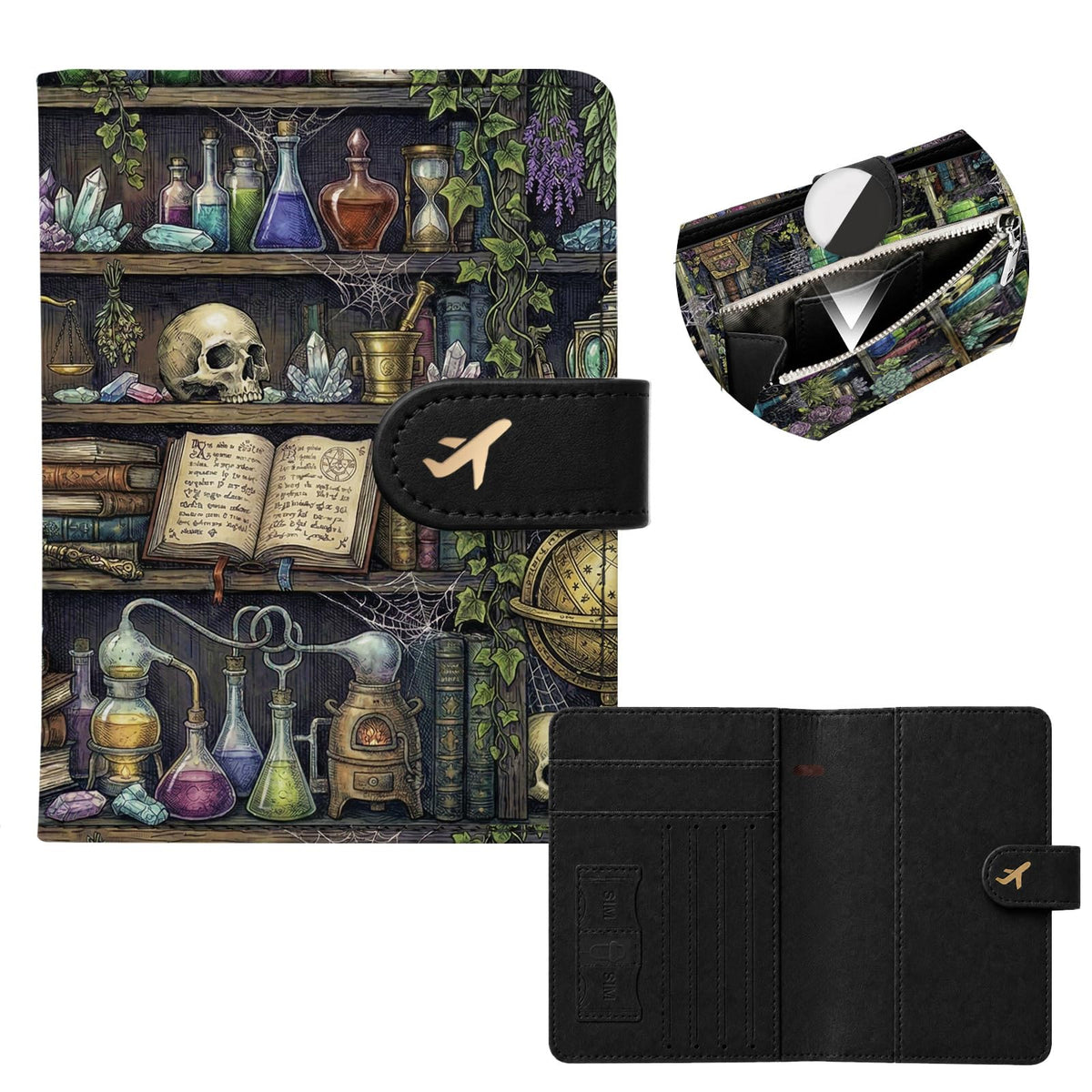 RFID Passport Holder with Tracker Slot, Leather Travel Wallet