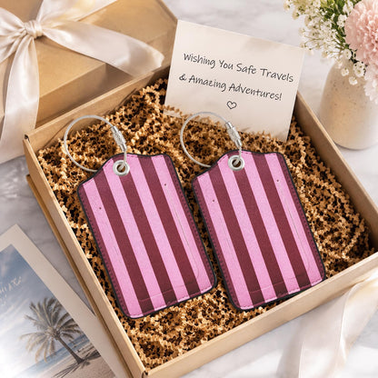 Luggage Tag, Premium Faux Leather Travel ID Tag, Stylish Suitcase Accessory