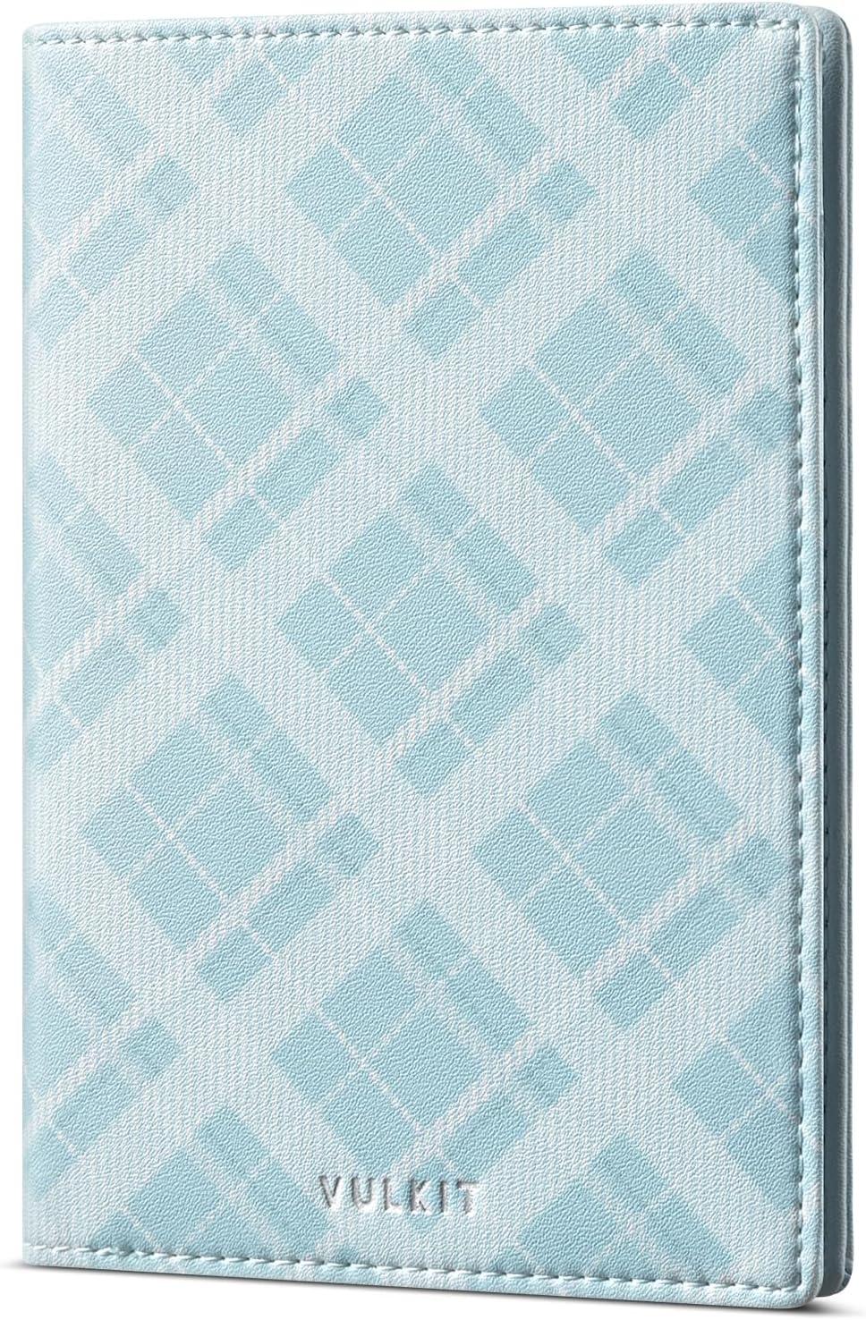 VULKIT Cute Passport Cover for Women, RFID Blocking Slim Passport Book Holder, Leather Travel Passport Wallet with Magnetic Closure Blue