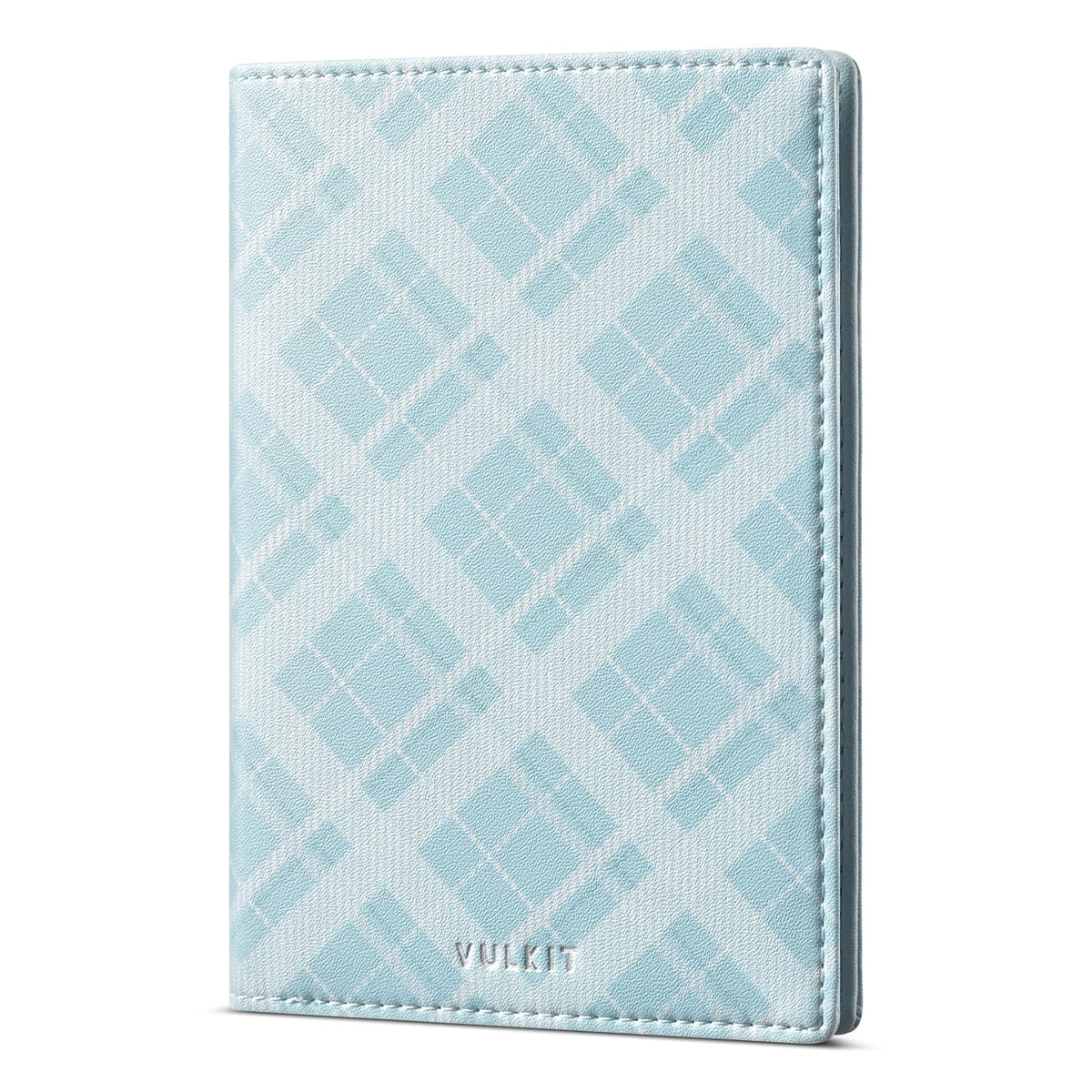 VULKIT Cute Passport Cover for Women, RFID Blocking Slim Passport Book Holder, Leather Travel Passport Wallet with Magnetic Closure Blue