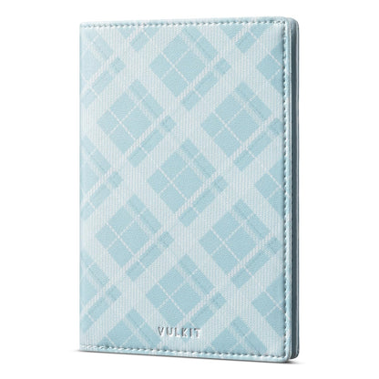 VULKIT Cute Passport Cover for Women, RFID Blocking Slim Passport Book Holder, Leather Travel Passport Wallet with Magnetic Closure Blue
